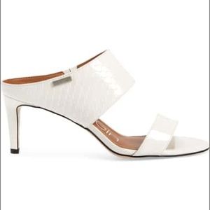Calvin Klein Cecily Sandal in white patent leather